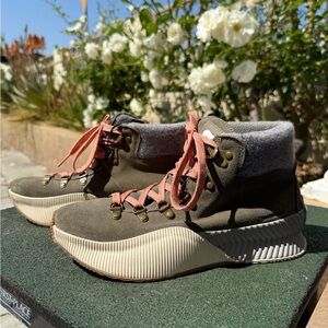 Green and Pink Athletic Sorel Shoes with Chunky Sole